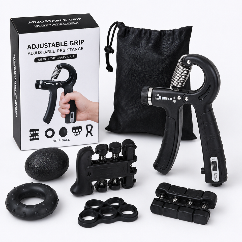 Set Hand Grip 5 en 1 con Resistencia Ajustable | Fortalece Manos y Antebrazos