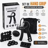 Set Hand Grip 5 en 1 con Resistencia Ajustable | Fortalece Manos y Antebrazos