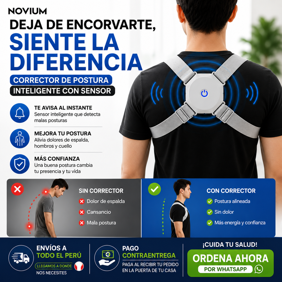 Corrector de Postura Inteligente con Sensor Recargable